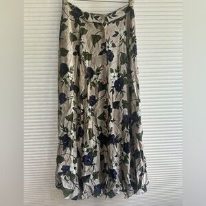 Lee David Collection Long Floral Button Down Skirt Vintage  Women’s Size L